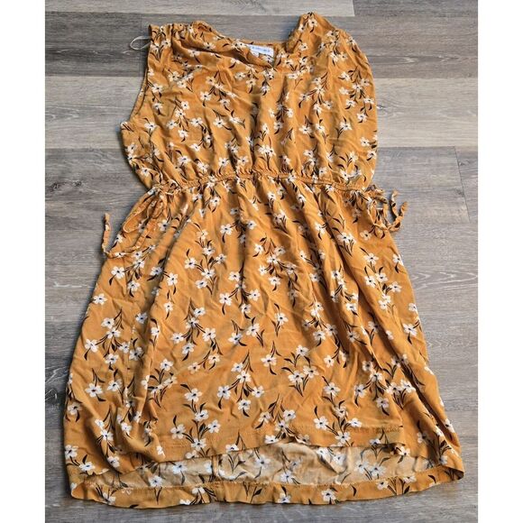 Emma & Michele Dresses & Skirts - EMMA & MICHELE Women's Slip On Dress Size XL Mustard‎ Black White Floral